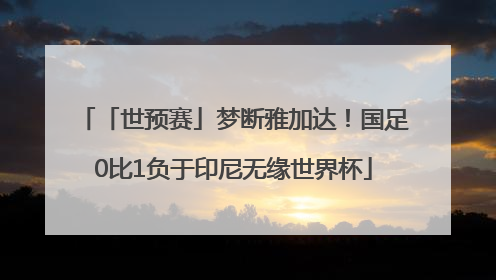 「世预赛」梦断雅加达！国足0比1负于印尼无缘世界杯