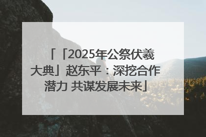 「2025年公祭伏羲大典」赵东平：深挖合作潜力 共谋发展未来