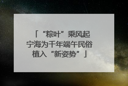 “粽叶”乘风起 宁海为千年端午民俗植入“新姿势”