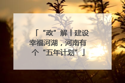“政”解丨建设幸福河湖，河南有个“五年计划”