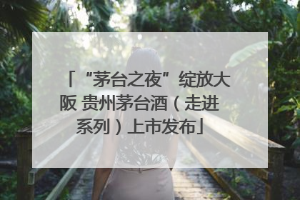 “茅台之夜”绽放大阪 贵州茅台酒（走进系列）上市发布