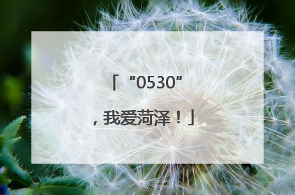 “0530”，我爱菏泽！