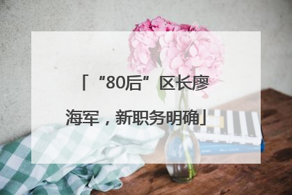 “80后”区长廖海军，新职务明确