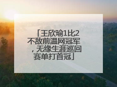 王欣瑜1比2不敌前温网冠军，无缘生涯巡回赛单打首冠