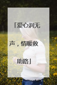 爱心润无声，情暖救助路
