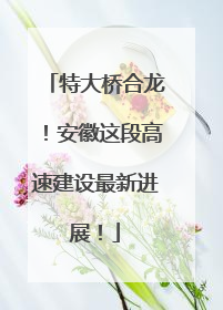 特大桥合龙！安徽这段高速建设最新进展！