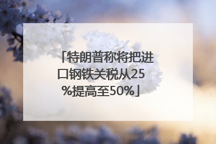 特朗普称将把进口钢铁关税从25%提高至50%