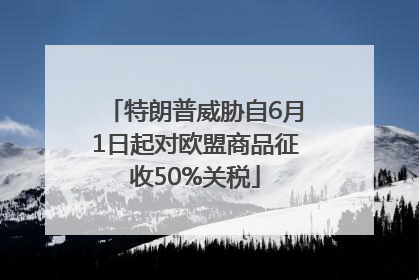 特朗普威胁自6月1日起对欧盟商品征收50%关税
