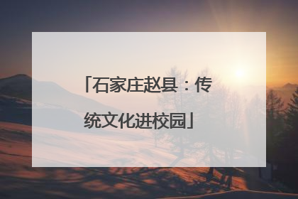 石家庄赵县：传统文化进校园