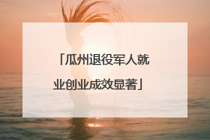 瓜州退役军人就业创业成效显著