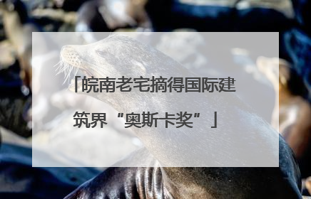 皖南老宅摘得国际建筑界“奥斯卡奖”