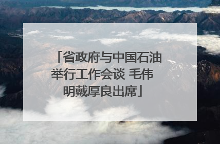 省政府与中国石油举行工作会谈 毛伟明戴厚良出席