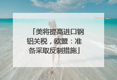 美将提高进口钢铝关税，欧盟：准备采取反制措施