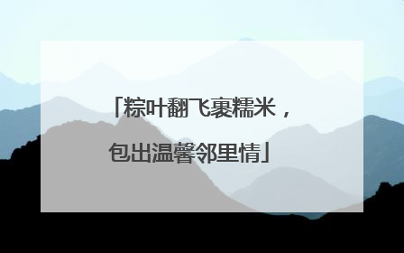 粽叶翻飞裹糯米，包出温馨邻里情