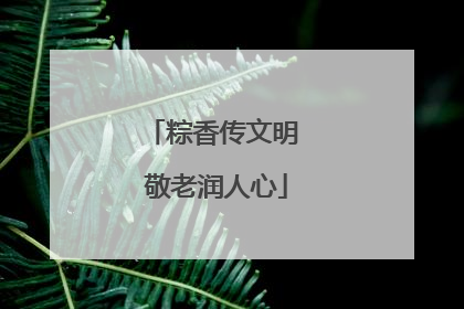 粽香传文明 敬老润人心