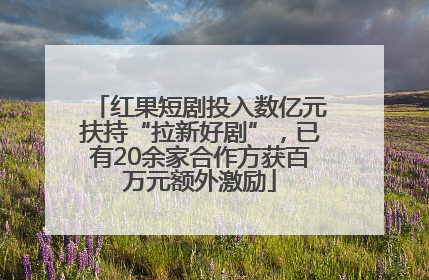 红果短剧投入数亿元扶持“拉新好剧”，已有20余家合作方获百万元额外激励