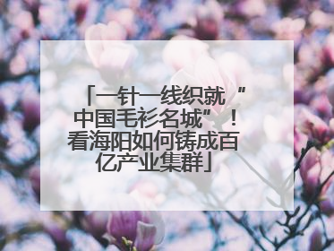 一针一线织就“中国毛衫名城”！看海阳如何铸成百亿产业集群