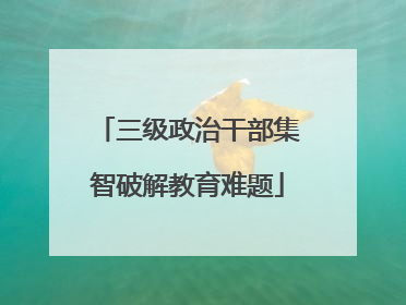 三级政治干部集智破解教育难题
