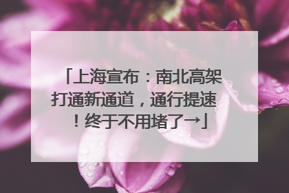 上海宣布：南北高架打通新通道，通行提速！终于不用堵了→