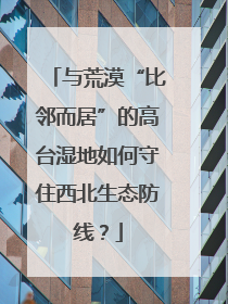 与荒漠“比邻而居”的高台湿地如何守住西北生态防线？