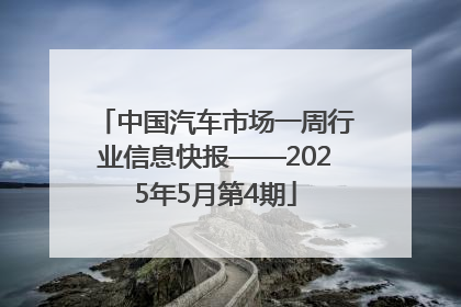 中国汽车市场一周行业信息快报——2025年5月第4期