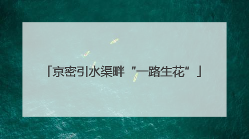 京密引水渠畔“一路生花”