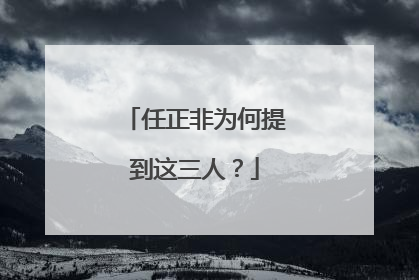 任正非为何提到这三人？