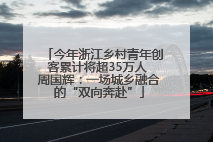 今年浙江乡村青年创客累计将超35万人 周国辉：一场城乡融合的“双向奔赴”