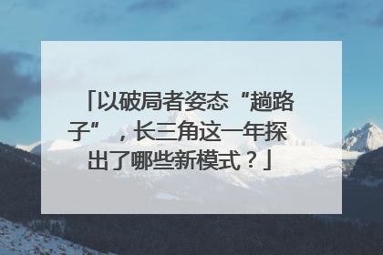 以破局者姿态“趟路子”，长三角这一年探出了哪些新模式？