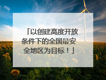 以创建高度开放条件下的全国最安全地区为目标！