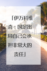 伊万科维奇：国足出局自己会承担非常大的责任