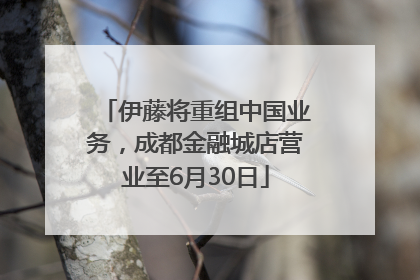 伊藤将重组中国业务，成都金融城店营业至6月30日