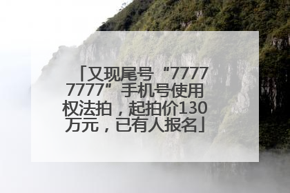 又现尾号“77777777”手机号使用权法拍，起拍价130万元，已有人报名
