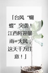 台风“蝴蝶”突袭！江西将迎暴雨+大风，这天千万注意！