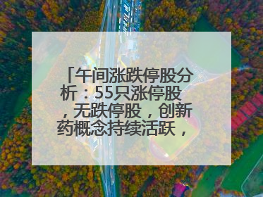 午间涨跌停股分析：55只涨停股，无跌停股，创新药概念持续活跃，昂利康6天4板，众生药业2连板