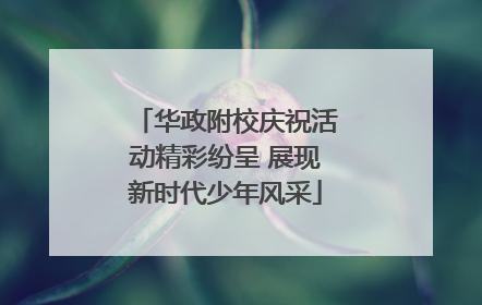 华政附校庆祝活动精彩纷呈 展现新时代少年风采