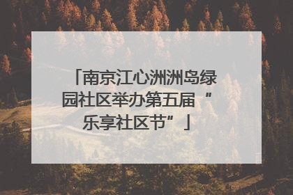 南京江心洲洲岛绿园社区举办第五届“乐享社区节”