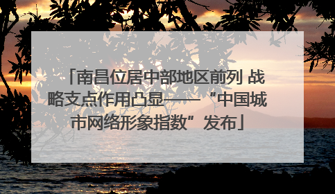 南昌位居中部地区前列 战略支点作用凸显——“中国城市网络形象指数”发布
