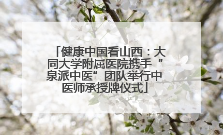 健康中国看山西：大同大学附属医院携手“泉派中医”团队举行中医师承授牌仪式