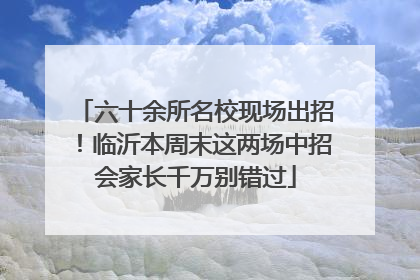 六十余所名校现场出招！临沂本周末这两场中招会家长千万别错过
