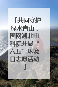 共同守护绿水青山，国网湖北电科院开展“六五”环境日志愿活动