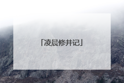 凌晨修井记