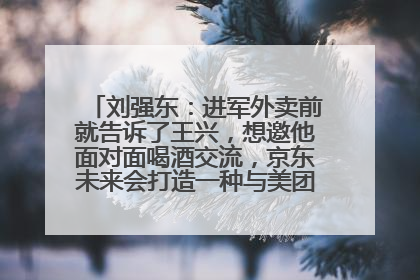 刘强东：进军外卖前就告诉了王兴，想邀他面对面喝酒交流，京东未来会打造一种与美团不同的商业模式