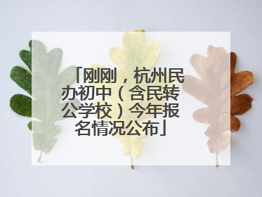 刚刚，杭州民办初中（含民转公学校）今年报名情况公布
