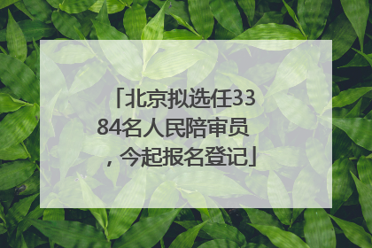 北京拟选任3384名人民陪审员，今起报名登记