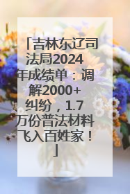 吉林东辽司法局2024年成绩单：调解2000+纠纷，1.7万份普法材料飞入百姓家！
