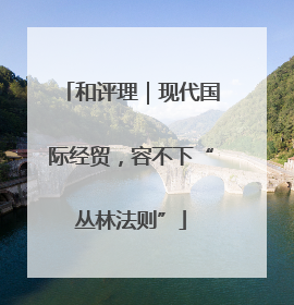 和评理｜现代国际经贸，容不下“丛林法则”