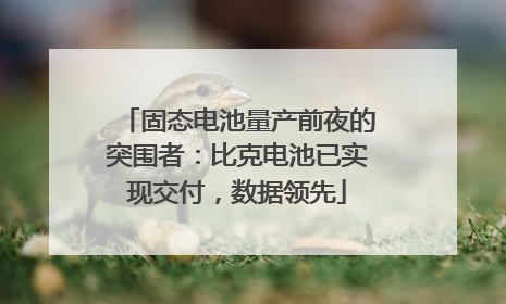 固态电池量产前夜的突围者：比克电池已实现交付，数据领先