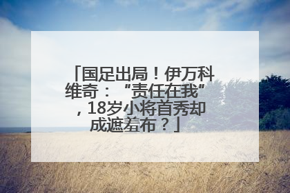 国足出局！伊万科维奇：“责任在我”，18岁小将首秀却成遮羞布？