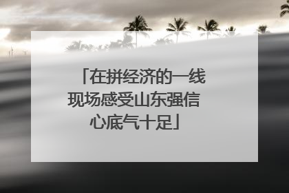 在拼经济的一线现场感受山东强信心底气十足
